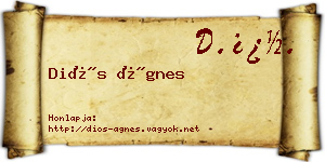 Diós Ágnes névjegykártya